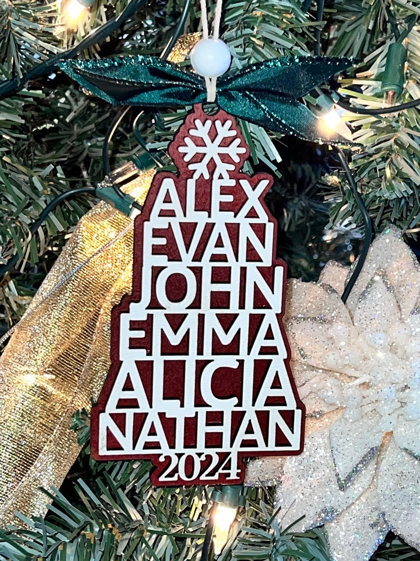 Custom 2-Layer Family Tree Ornament