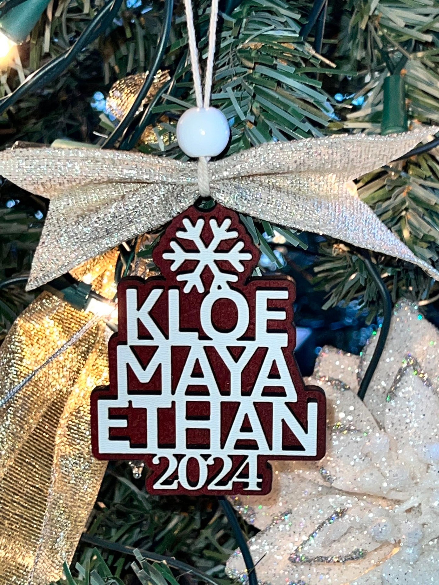 Custom 2-Layer Family Tree Ornament