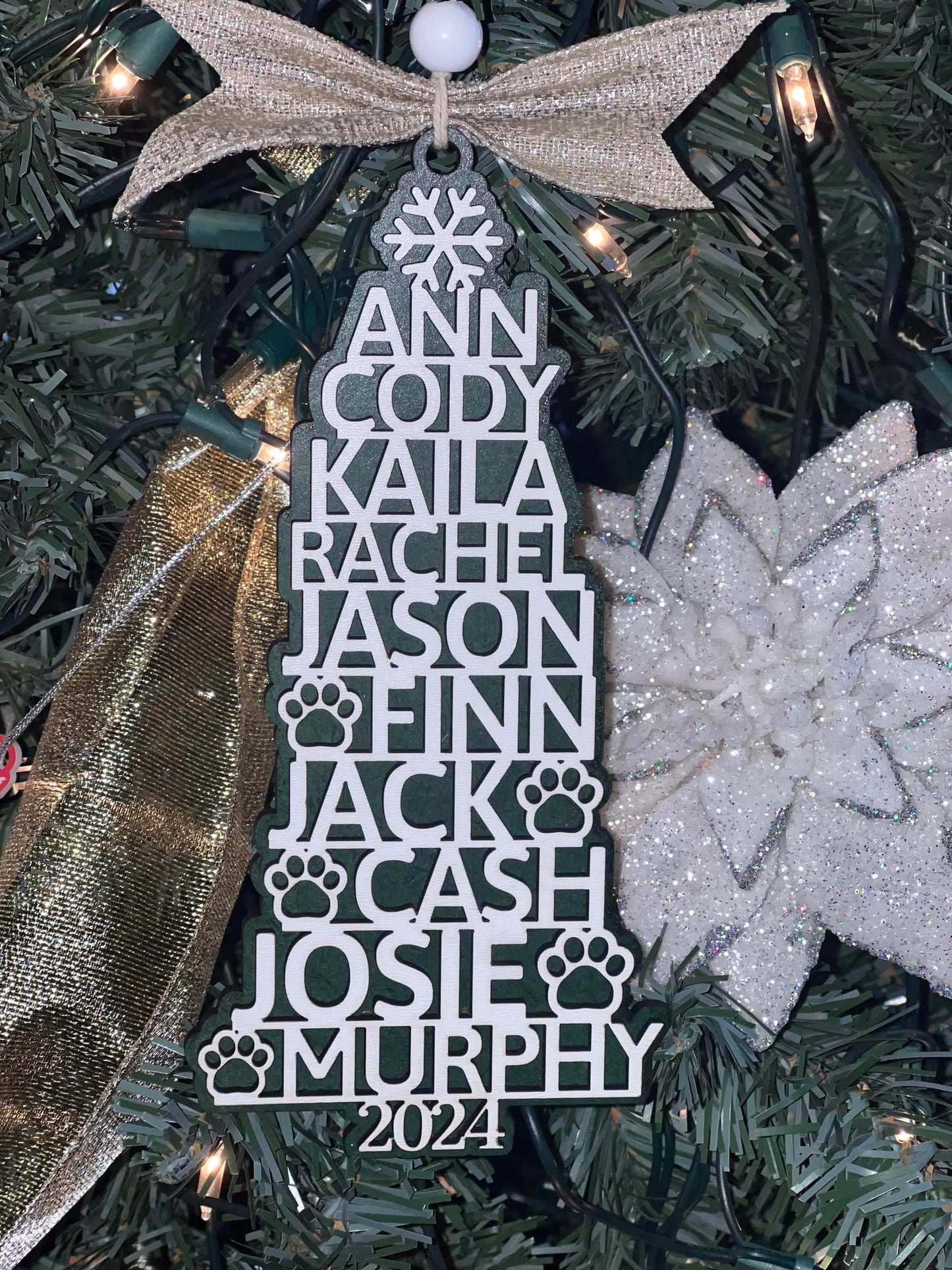 Custom 2-Layer Family Tree Ornament