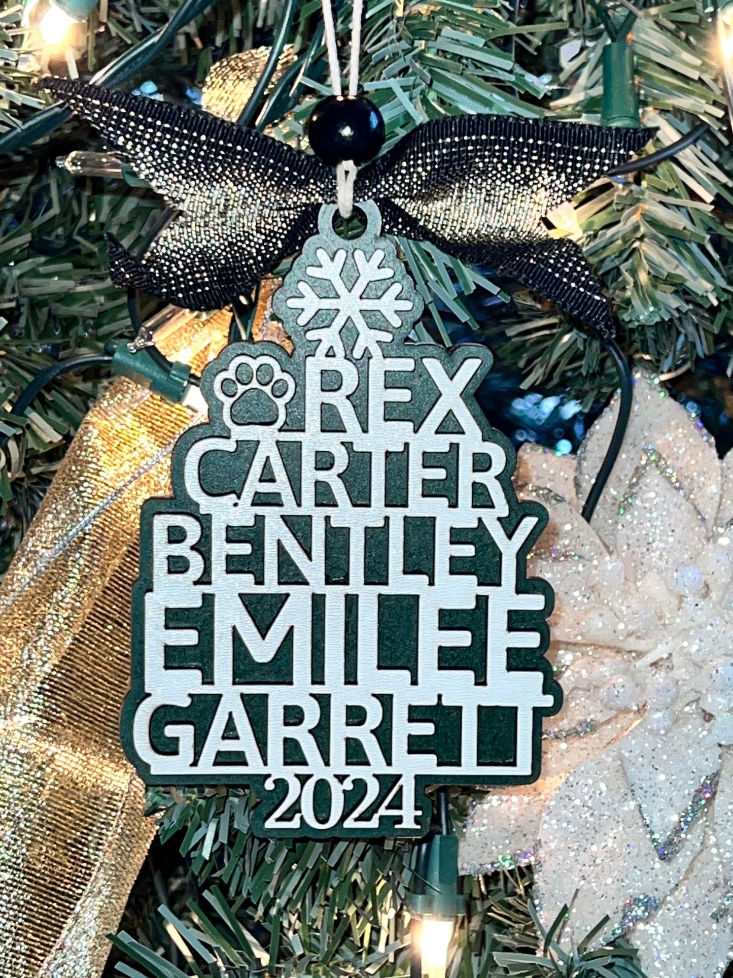 Custom 2-Layer Family Tree Ornament