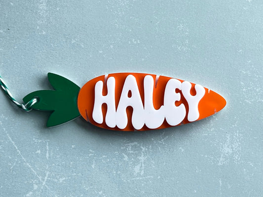 Personalized Carrot Ornament – Customizable with Any Word or Name!